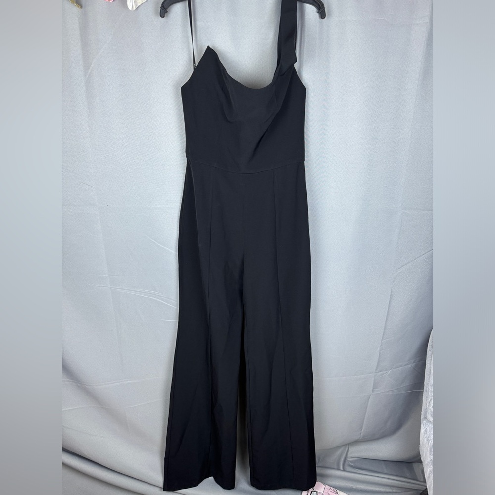 Black Halo Brew One Shoulder Jumpsuit- Sz 10 - Picture 7 of 10